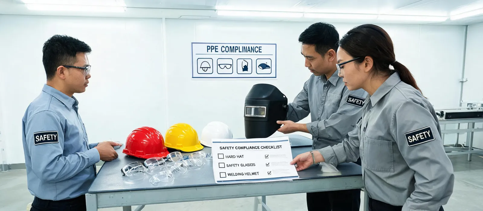 Jackson Safety team reviewing PPE documentation