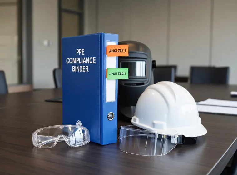 PPE compliance documents and product samples