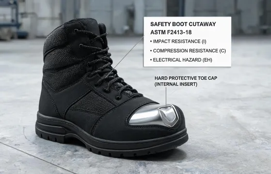 Safety footwear on jobsite