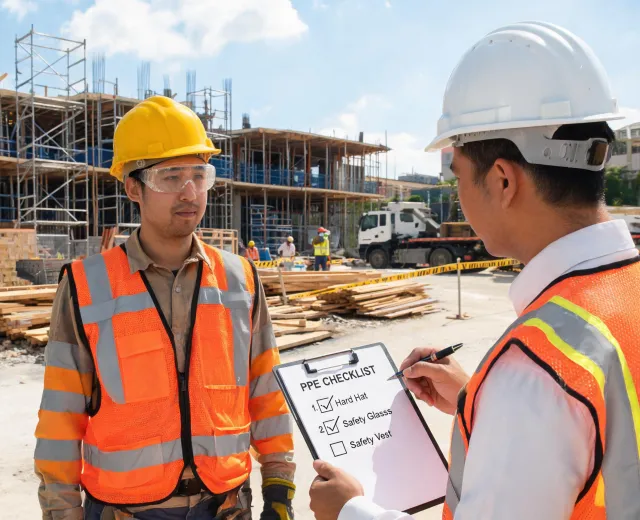 Construction site head and eye protection